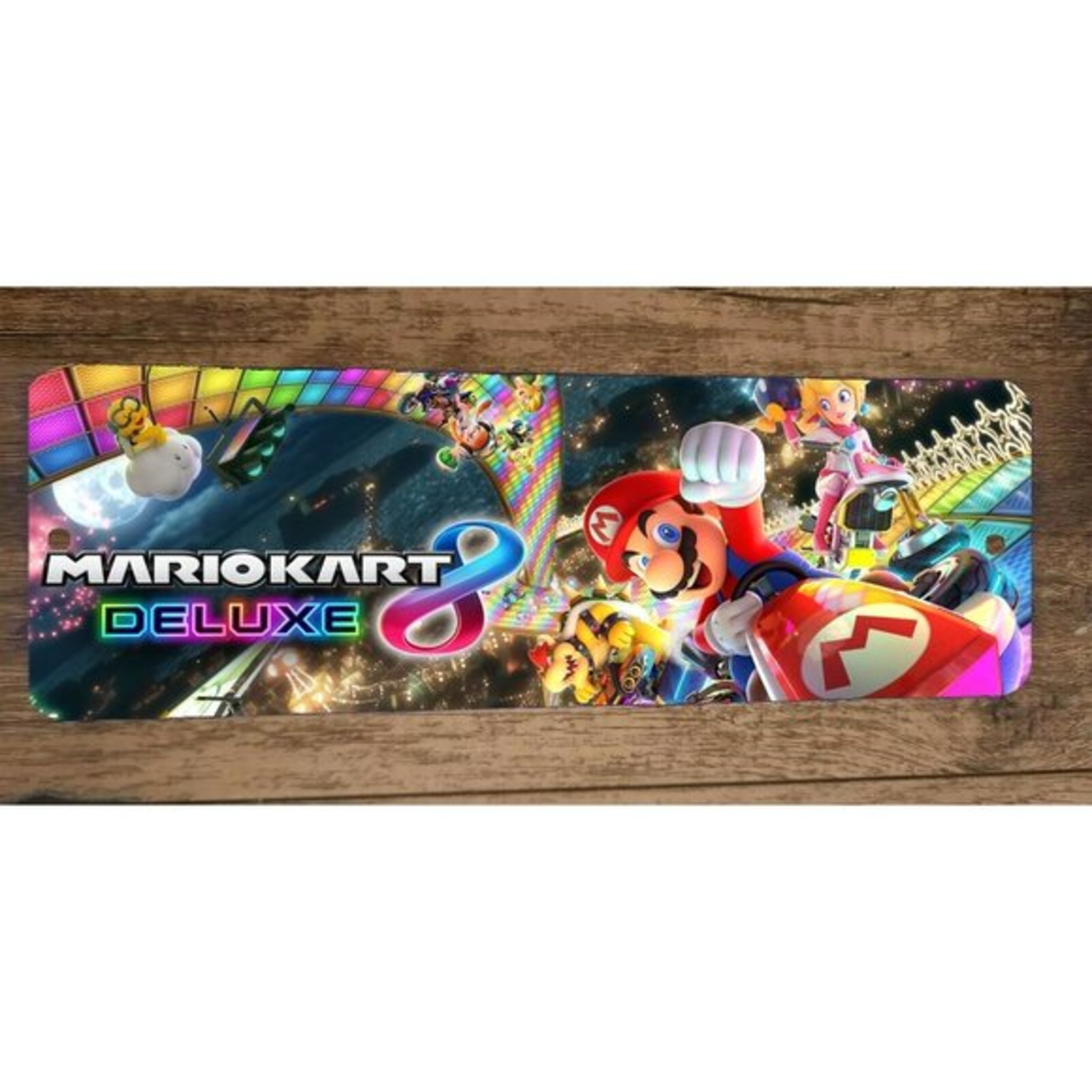 Mario‎ 4x12 Metal Wall Sign Video Game Poster Kart 8